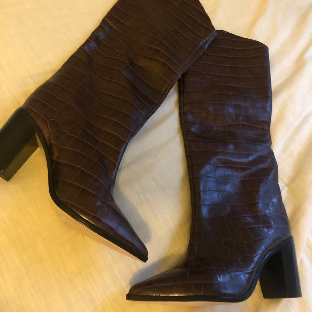 Schutz Analeah Boot in Brown Croc